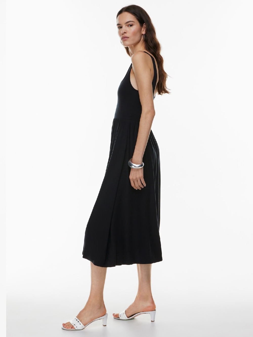 Aritzia Wilfred Market Midi Dress Black L - Picture 2 of 10